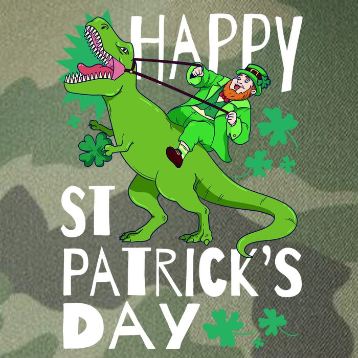 Happy St. Patrick's Day TRex Leprechaun Irish Clover Legacy Tie Dye Trucker Hat
