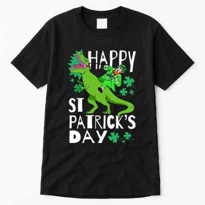 Happy St. Patrick's Day TRex Leprechaun Irish Clover Tall T-Shirt