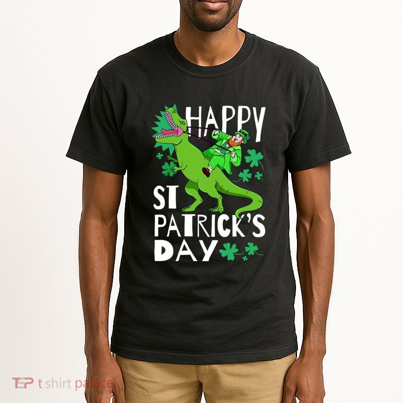 Happy St. Patrick's Day TRex Leprechaun Irish Clover Tall T-Shirt