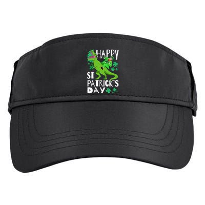 Happy St. Patrick's Day TRex Leprechaun Irish Clover Adult Drive Performance Visor