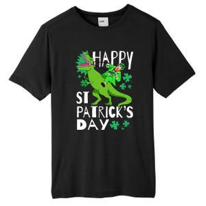 Happy St. Patrick's Day TRex Leprechaun Irish Clover Tall Fusion ChromaSoft Performance T-Shirt