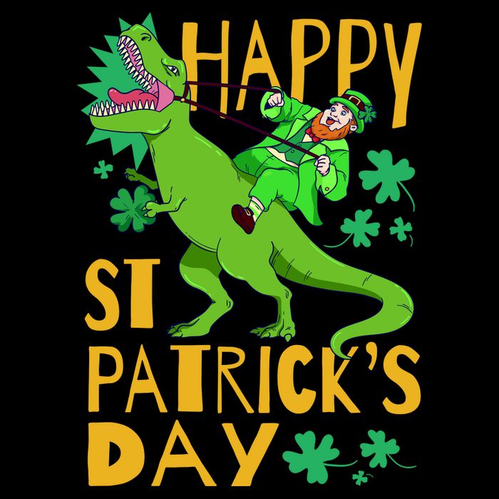Happy St. Patrick's Day TRex Leprechaun Irish Clover Mug