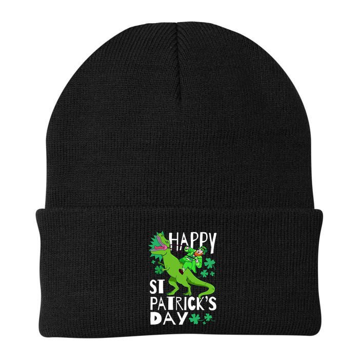 Happy St. Patrick's Day TRex Leprechaun Irish Clover Beanie