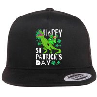 Happy St. Patrick's Day TRex Leprechaun Irish Clover Flatbill Hat