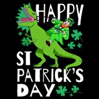 Happy St. Patrick's Day TRex Leprechaun Irish Clover Flatbill Hat