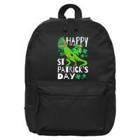 Happy St. Patrick's Day TRex Leprechaun Irish Clover 16 in Basic Backpack