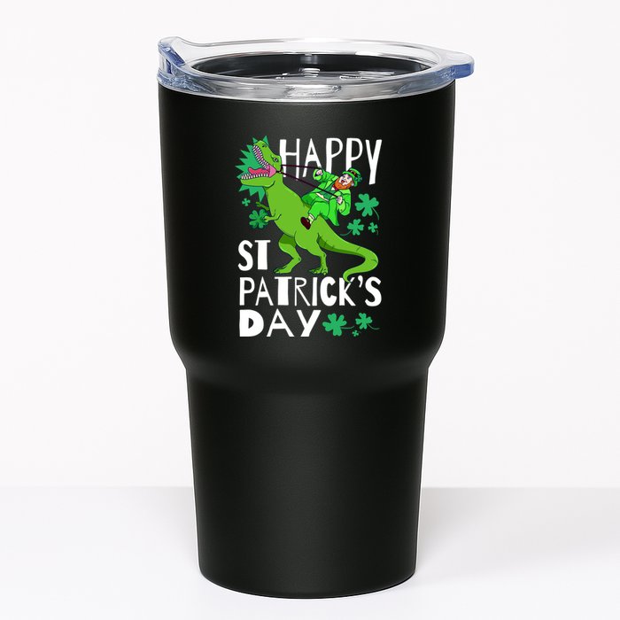Happy St. Patrick's Day TRex Leprechaun Irish Clover Tumbler