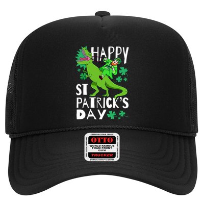 Happy St. Patrick's Day TRex Leprechaun Irish Clover Trucker Hat