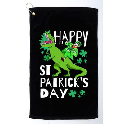 Happy St. Patrick's Day TRex Leprechaun Irish Clover Golf Towel