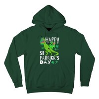 Happy St. Patrick's Day TRex Leprechaun Irish Clover Hoodie