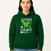 Happy St. Patrick's Day TRex Leprechaun Irish Clover Hoodie