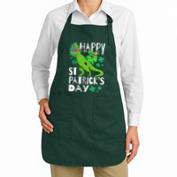 Happy St. Patrick's Day TRex Leprechaun Irish Clover Apron