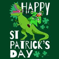 Happy St. Patrick's Day TRex Leprechaun Irish Clover Sweatshirt