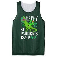 Happy St. Patrick's Day TRex Leprechaun Irish Clover Mesh Reversible Basketball Jersey Tank