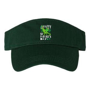 Happy St. Patrick's Day TRex Leprechaun Irish Clover Valucap Bio-Washed Visor