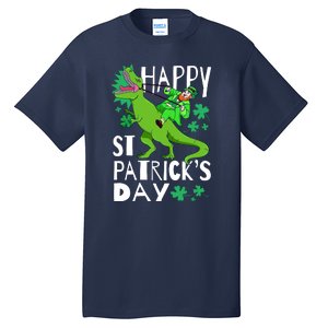 Happy St. Patrick's Day TRex Leprechaun Irish Clover Tall T-Shirt