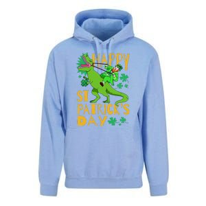 Happy St. Patrick's Day TRex Leprechaun Irish Clover Unisex Surf Hoodie