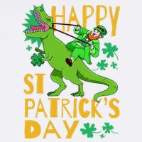Happy St. Patrick's Day TRex Leprechaun Irish Clover Garment-Dyed Sweatshirt