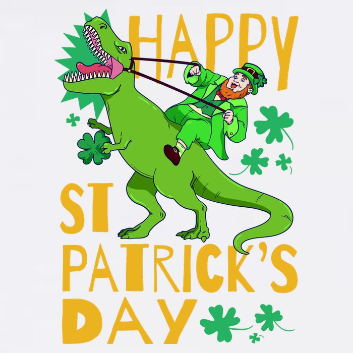 Happy St. Patrick's Day TRex Leprechaun Irish Clover Garment-Dyed Sweatshirt