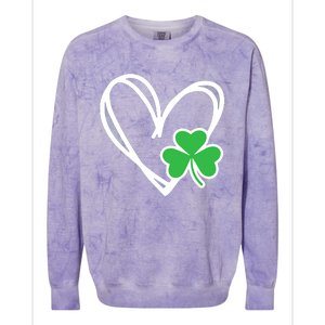 Heart St Patricks Day Shamrock Irish Colorblast Crewneck Sweatshirt