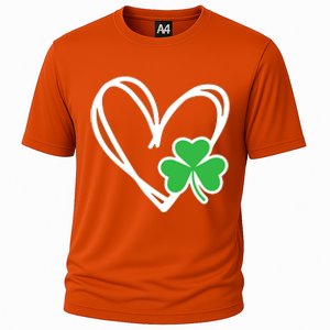 Heart St Patricks Day Shamrock Irish Cooling Performance Crew T-Shirt