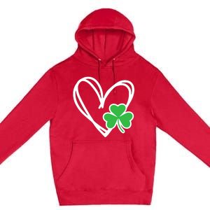 Heart St Patricks Day Shamrock Irish Premium Pullover Hoodie