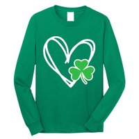 Heart St Patricks Day Shamrock Irish Long Sleeve Shirt