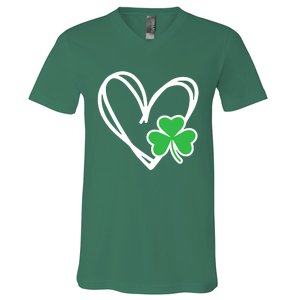 Heart St Patricks Day Shamrock Irish V-Neck T-Shirt