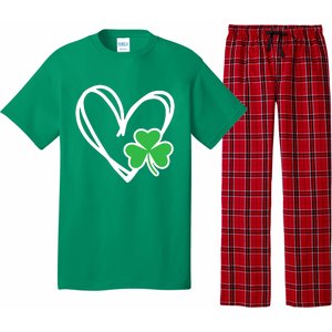 Heart St Patricks Day Shamrock Irish Pajama Set