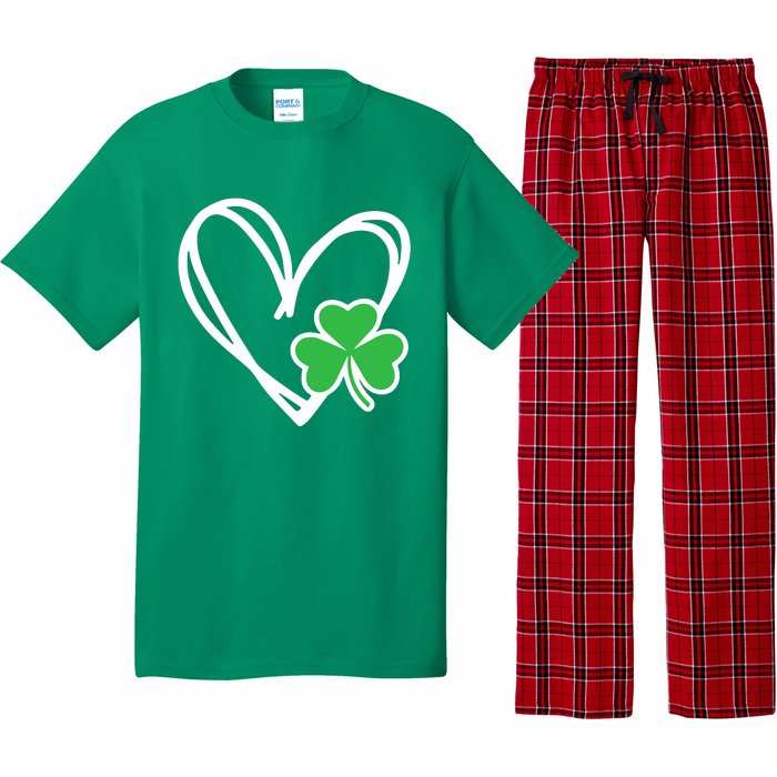 Heart St Patricks Day Shamrock Irish Pajama Set