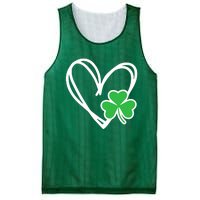 Heart St Patricks Day Shamrock Irish Mesh Reversible Basketball Jersey Tank