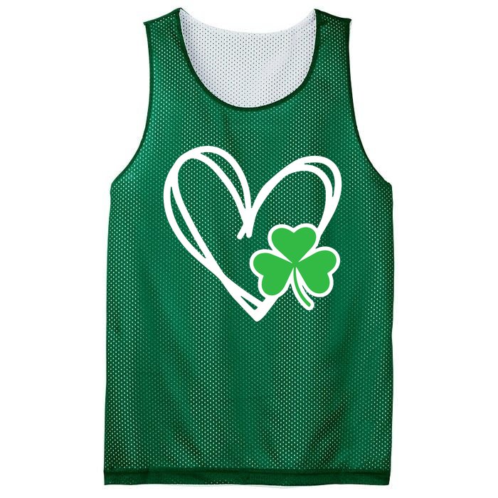 Heart St Patricks Day Shamrock Irish Mesh Reversible Basketball Jersey Tank