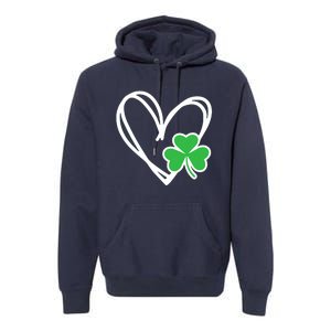 Heart St Patricks Day Shamrock Irish Premium Hoodie