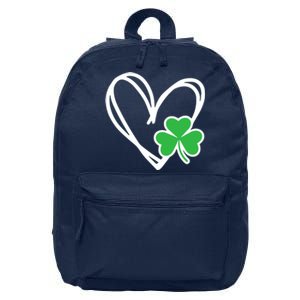 Heart St Patricks Day Shamrock Irish 16 in Basic Backpack