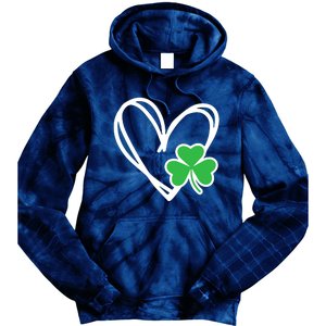 Heart St Patricks Day Shamrock Irish Tie Dye Hoodie