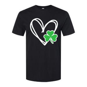 Heart St Patricks Day Shamrock Irish Softstyle CVC T-Shirt