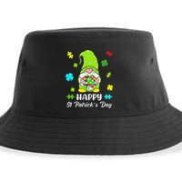 Happy St. Patrick's Day Gnome Tie Dye Shamrock Autism Sustainable Bucket Hat