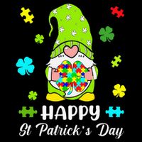 Happy St. Patrick's Day Gnome Tie Dye Shamrock Autism Drawstring Bag