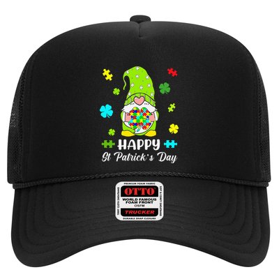 Happy St. Patrick's Day Gnome Tie Dye Shamrock Autism Trucker Hat