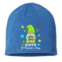 Happy St. Patrick's Day Gnome Tie Dye Shamrock Autism Sustainable Beanie