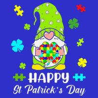 Happy St. Patrick's Day Gnome Tie Dye Shamrock Autism Stripe Pom Pom Beanie