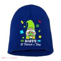 Happy St. Patrick's Day Gnome Tie Dye Shamrock Autism Short Acrylic Beanie