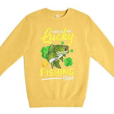 Happy Saint Patrick Day Me Fishers This Is My Lucky Fishing Meaningful Gift Premium Crewneck Sweatshirt