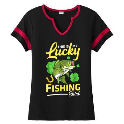 Happy Saint Patrick Day Me Fishers This Is My Lucky Fishing Meaningful Gift Ladies Halftime Notch Neck Tee