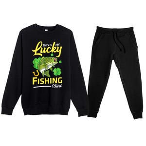 Happy Saint Patrick Day Me Fishers This Is My Lucky Fishing Meaningful Gift Premium Crewneck Sweatsuit Set