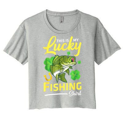 Happy Saint Patrick Day Me Fishers This Is My Lucky Fishing Meaningful Gift Women's Crop Top Tee