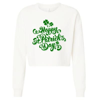 Happy St Patrick's Day Holiday Cropped Pullover Crew