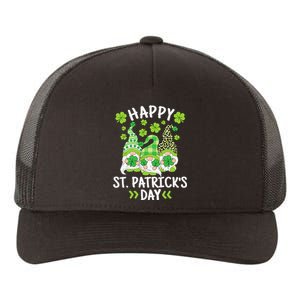 Happy St Patricks Day Gnome Leopard Shamrock Irish Gnomes Yupoong Adult 5-Panel Trucker Hat