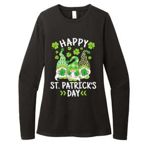 Happy St Patricks Day Gnome Leopard Shamrock Irish Gnomes Womens CVC Long Sleeve Shirt