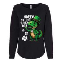 Happy St Pat T-Rex St Patricks Day Dinosaur Leprechaun Funny Womens California Wash Sweatshirt